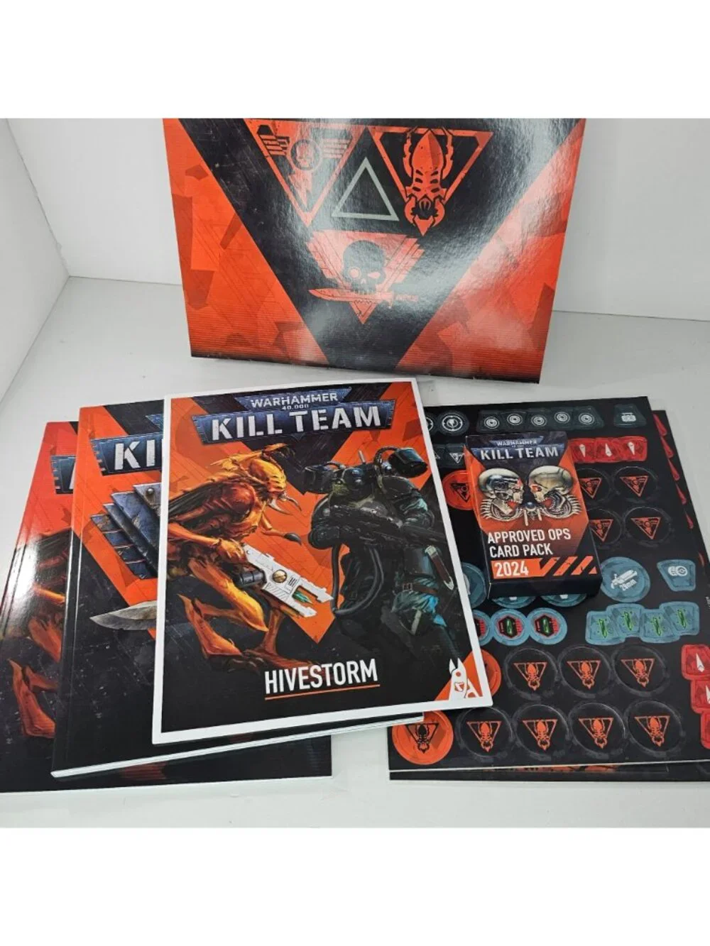 Warhammer 40k Kill Team Hivestorm: Core Book, Dossier Card Pack, Tokens